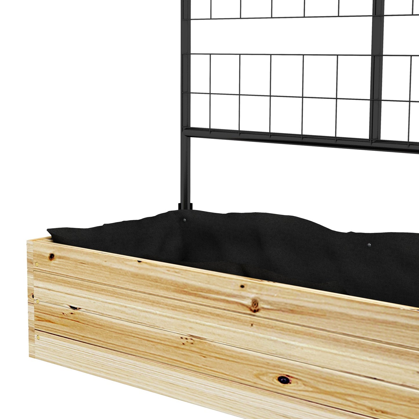 Raised wooden bed with trellis - 80x38x145 cm Planter box