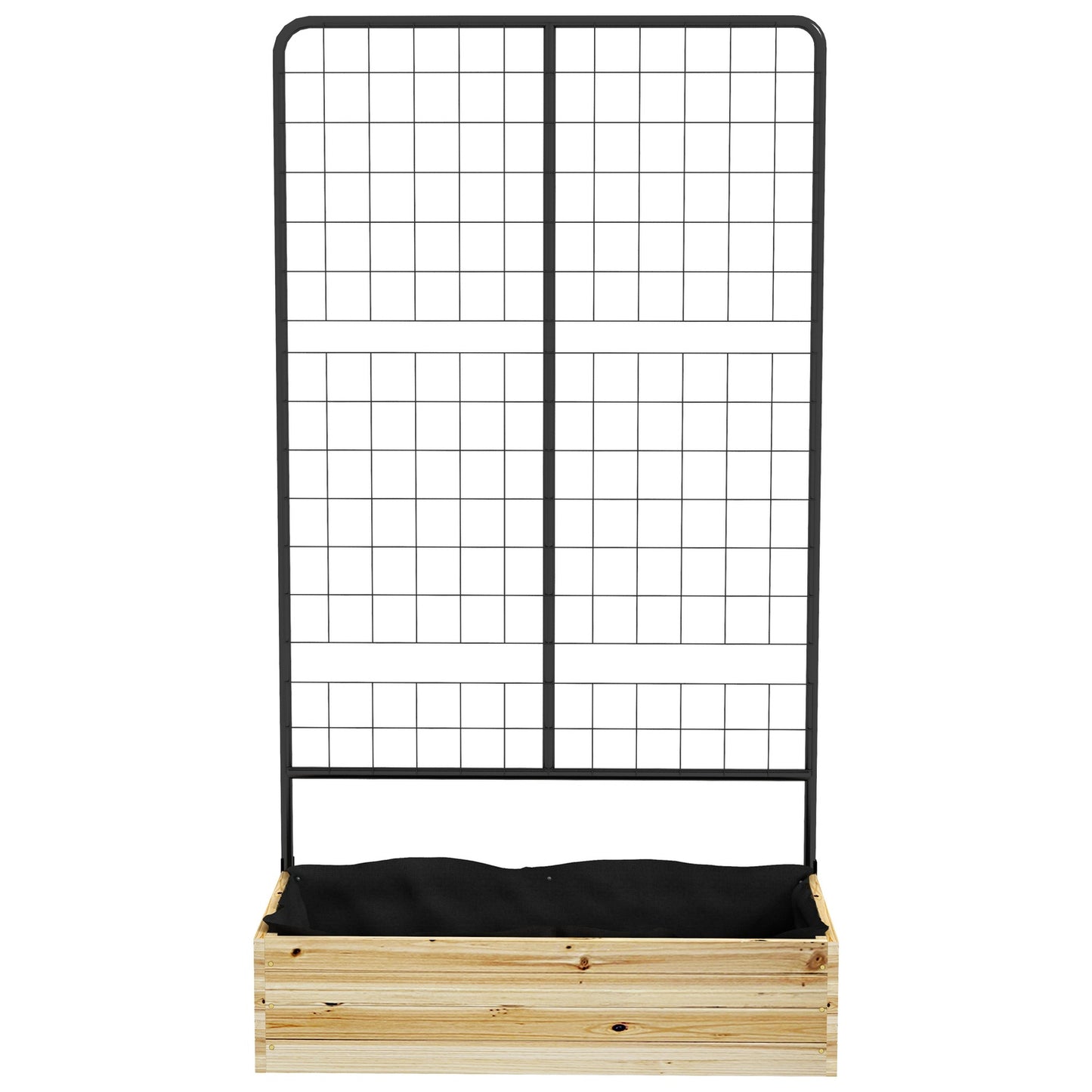 Raised wooden bed with trellis - 80x38x145 cm Planter box