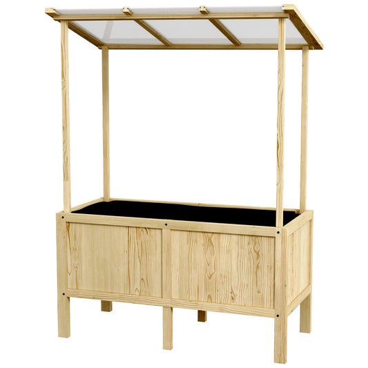 Wood Raised bed Cold frame with cover, 110x60x152 cm