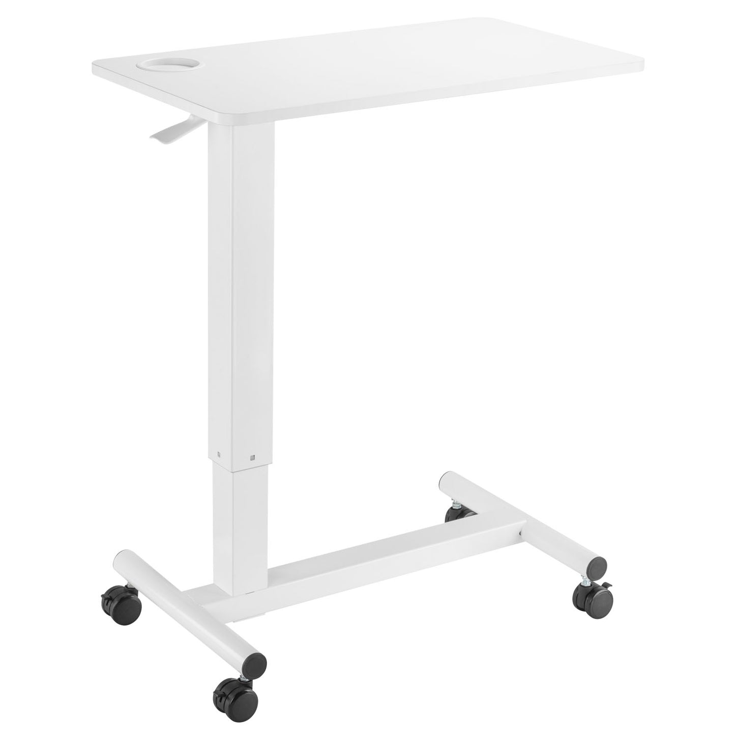Raised/lowered bed/coffee table with gas spring White