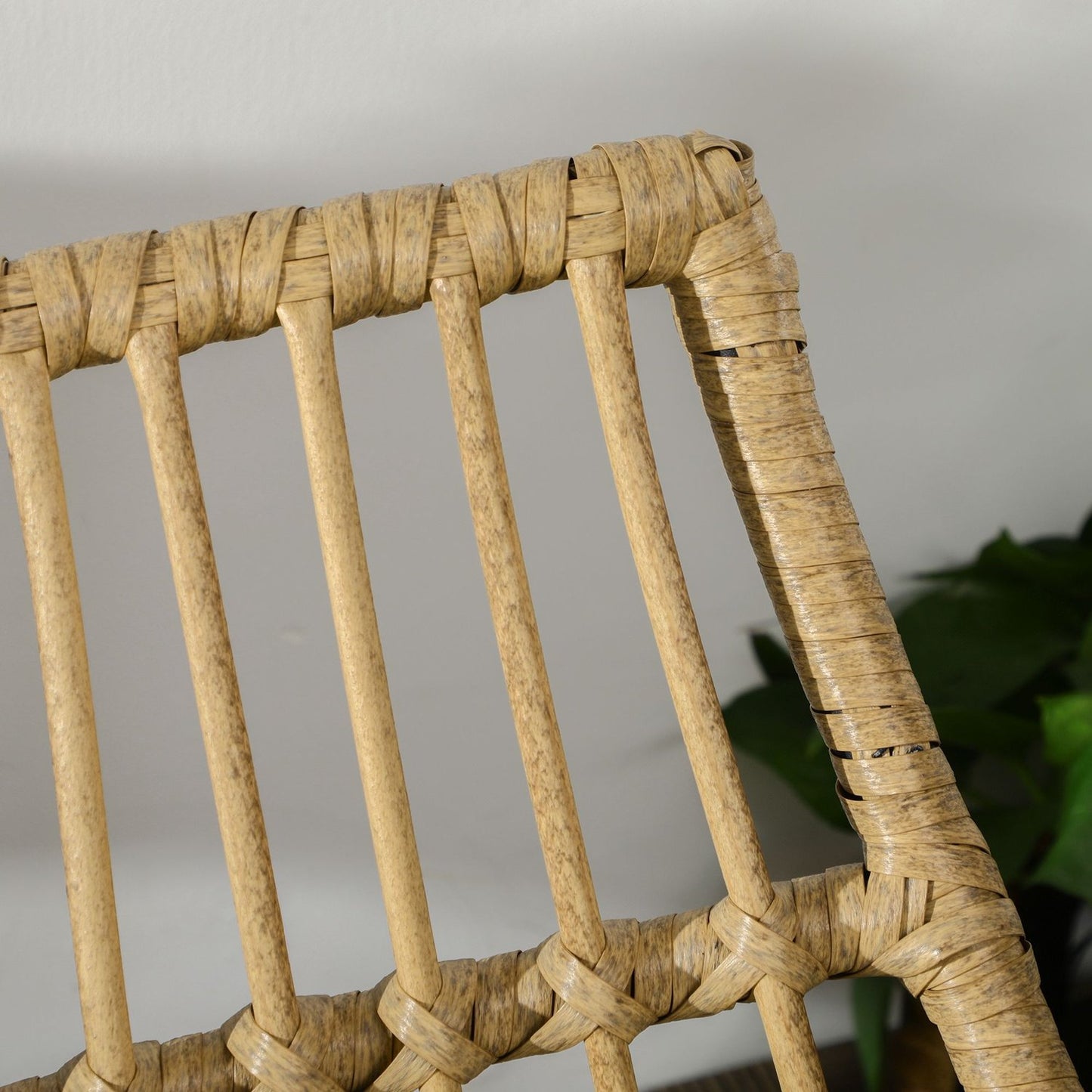 Wicker garden chair with cushion, adjustable footrest, 65x70x66 cm