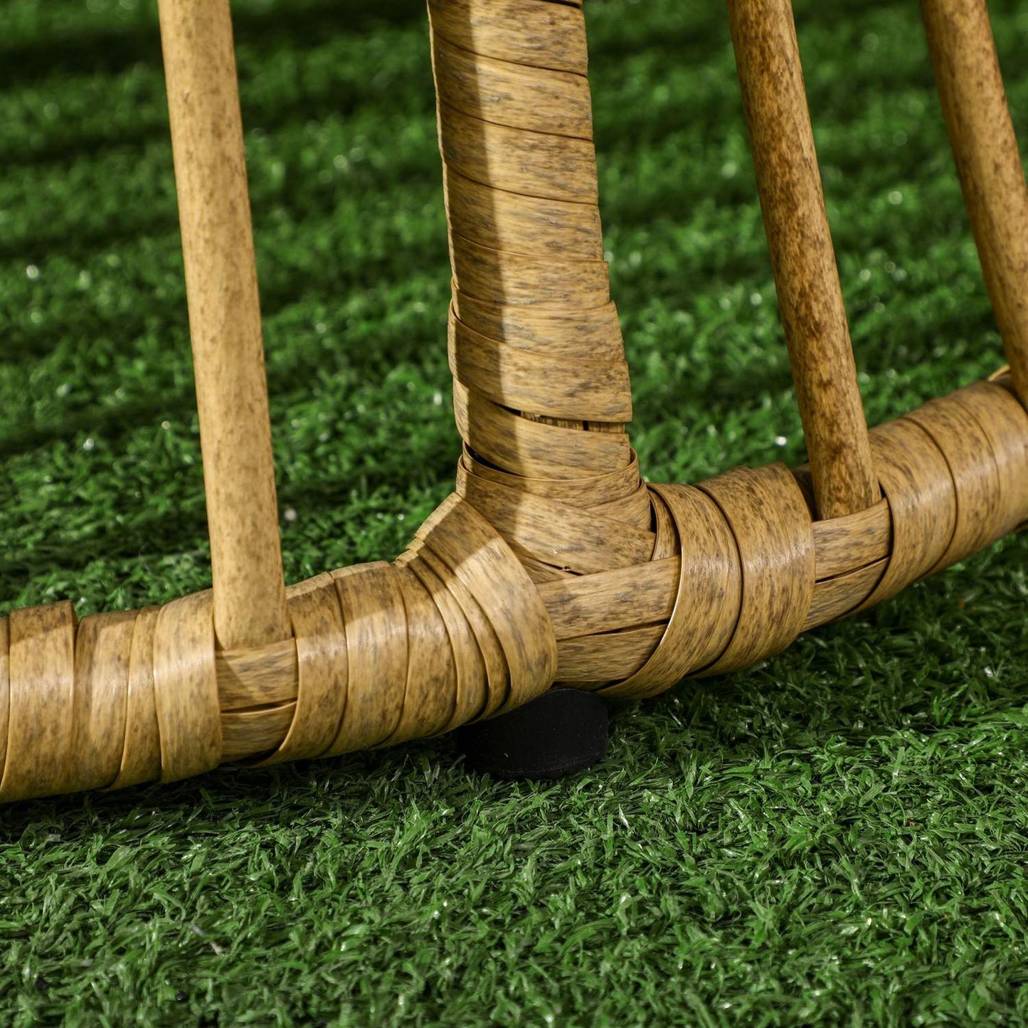 Wicker garden chair with cushion, adjustable footrest, 65x70x66 cm