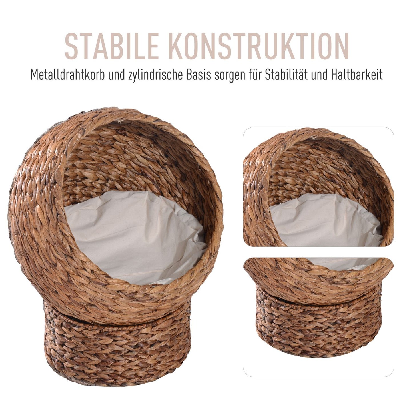 Rattan Cat Bed with Cushion - Comfortable and stylish design