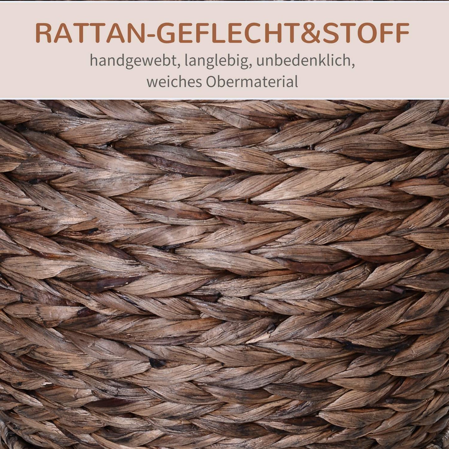 Rattan Cat Basket - Cozy Water Hyacinth Cave, Dark Brown