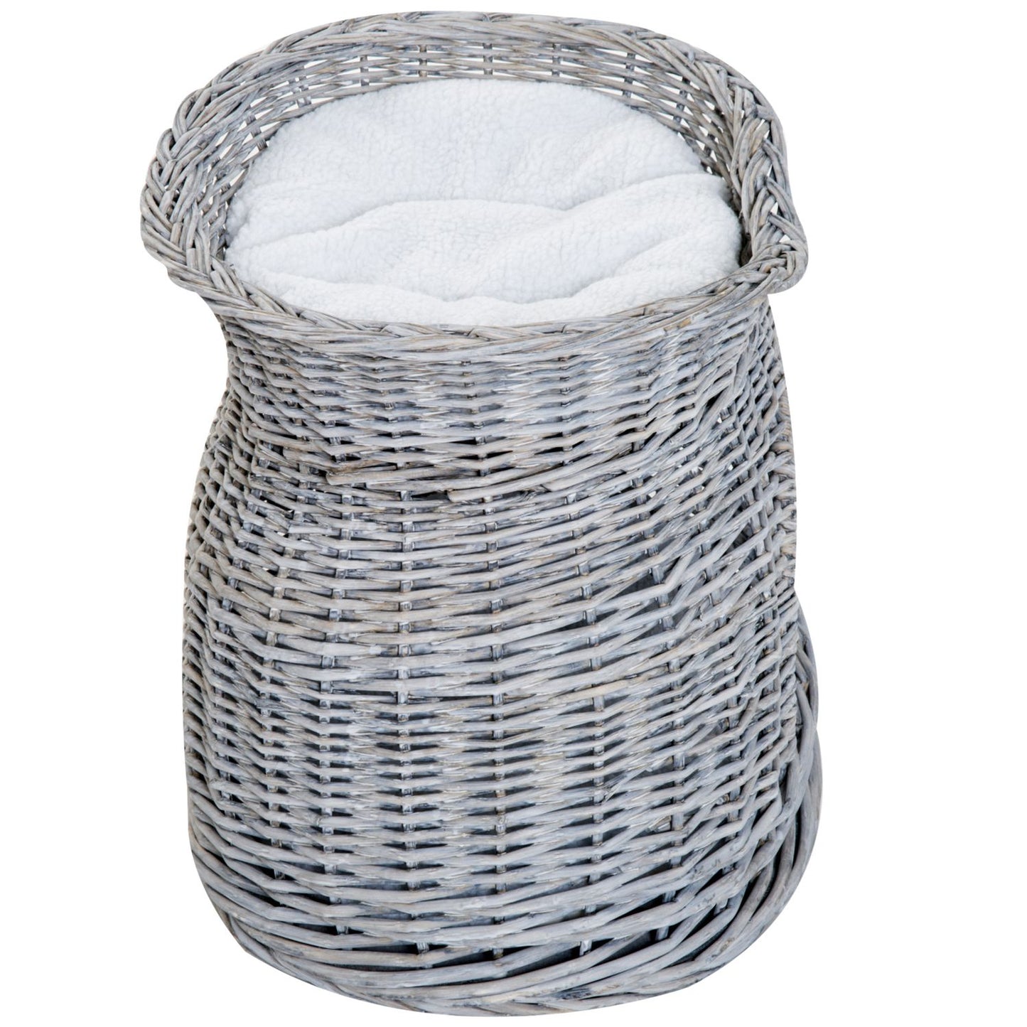 Rattan Cat Bed with canopy and cushion, water hyacinth