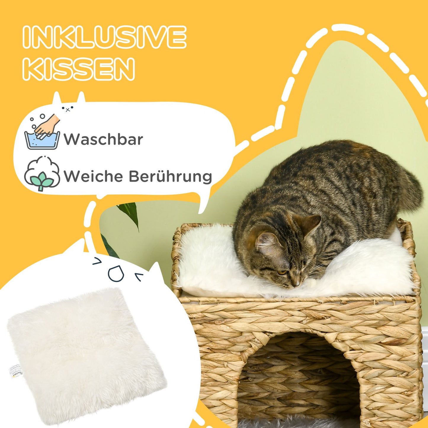 Rat size cave with cushion, 2 levels for cats up to 5 kg