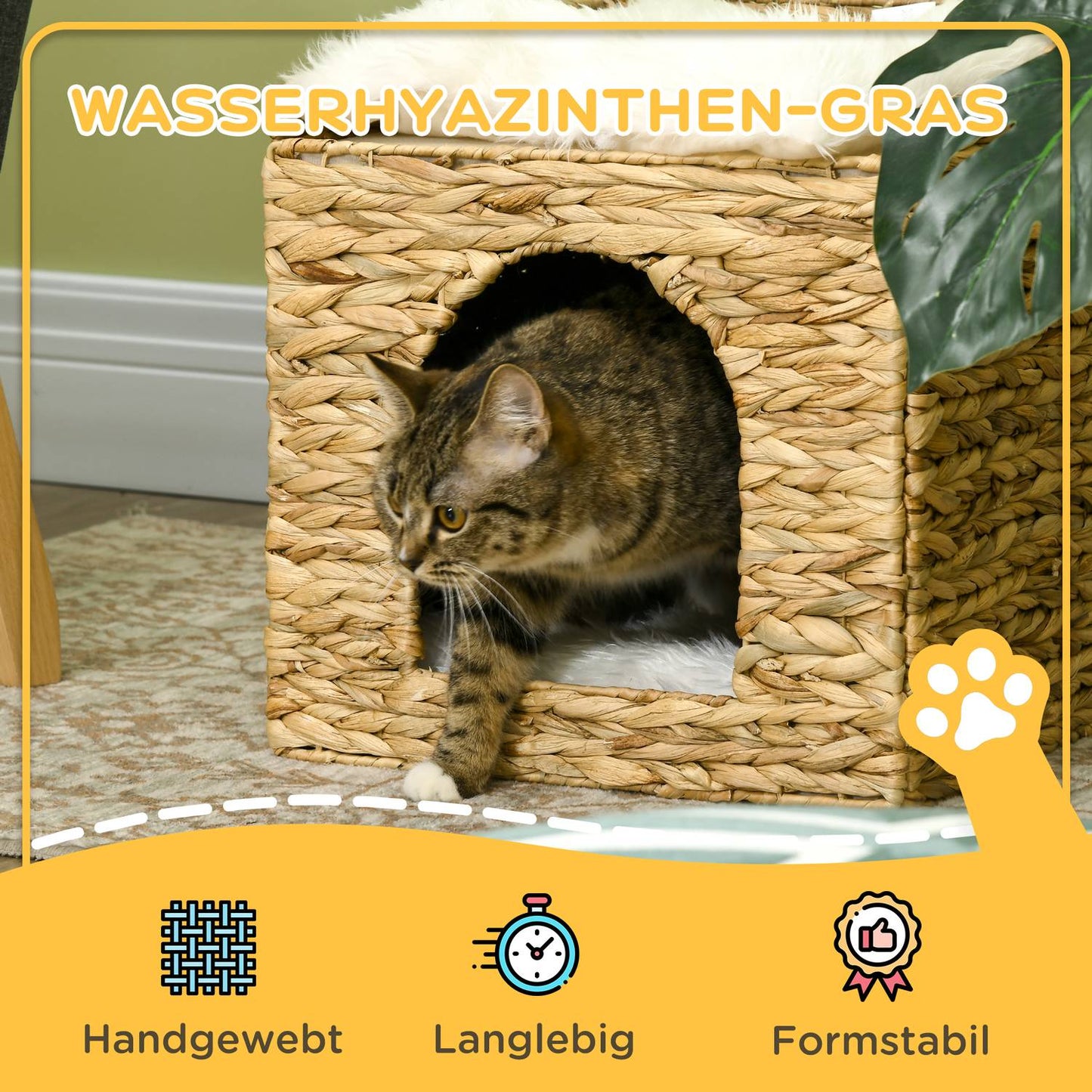 Rat size cave with cushion, 2 levels for cats up to 5 kg