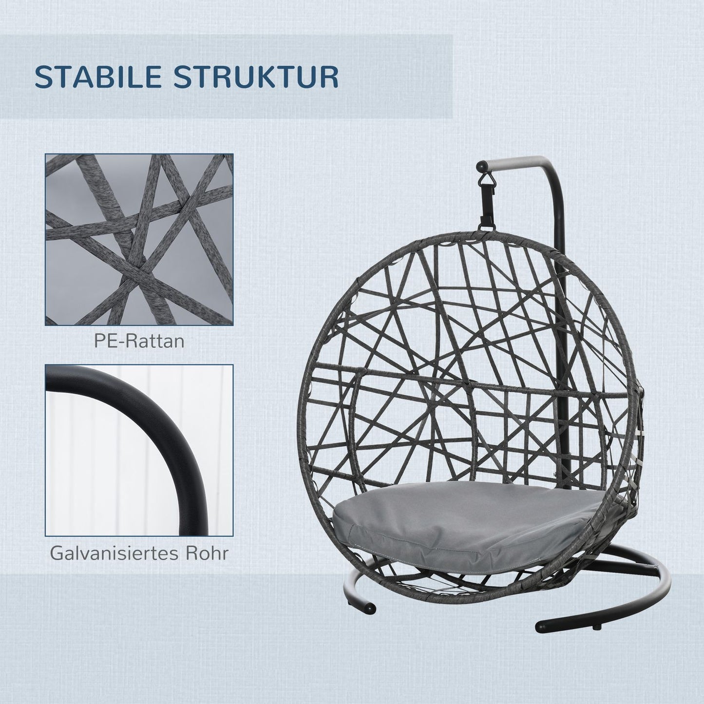 Rattan dog kennel & cat house, outdoor cushion, gray