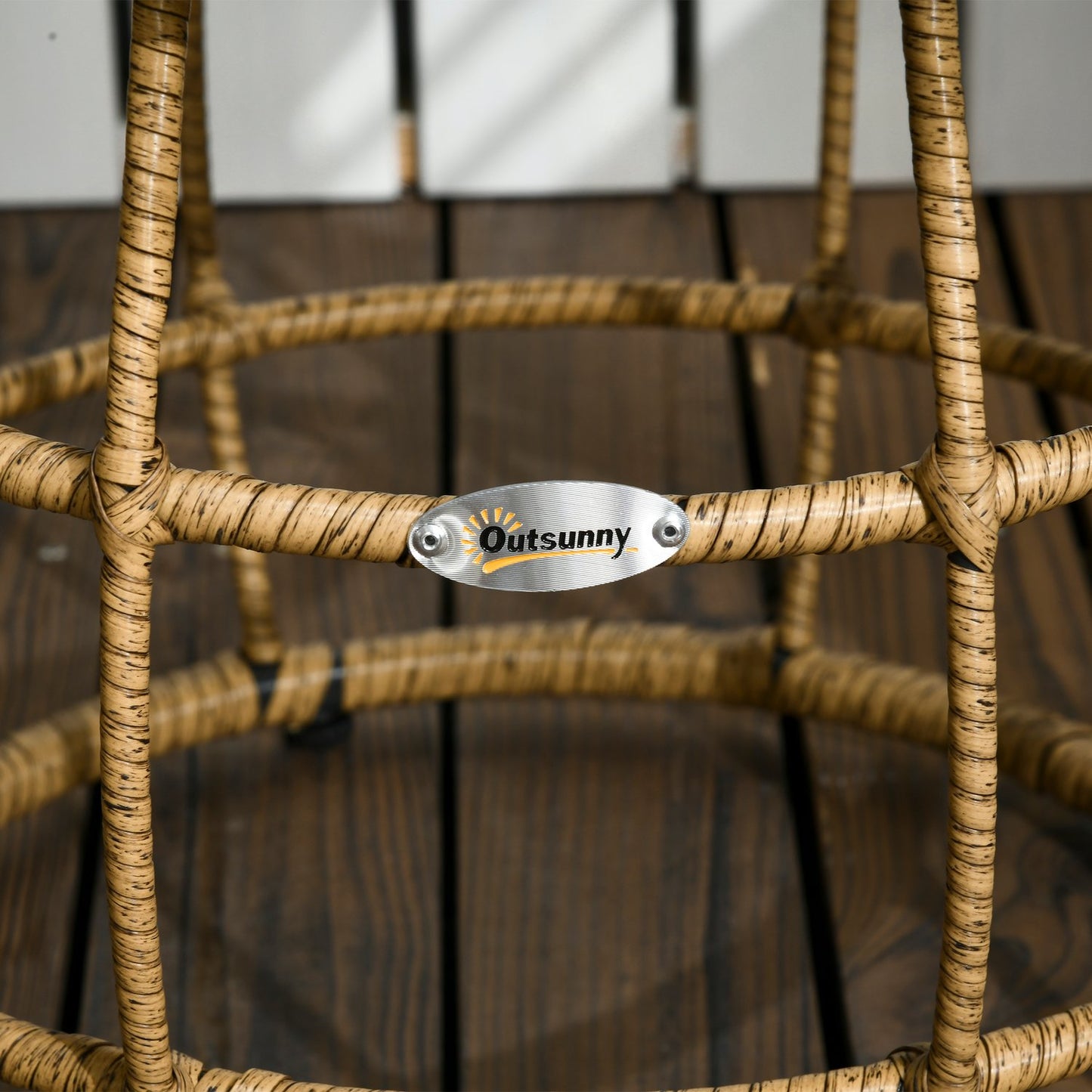 3-part patio in rattan with cushions, sand/dark grey