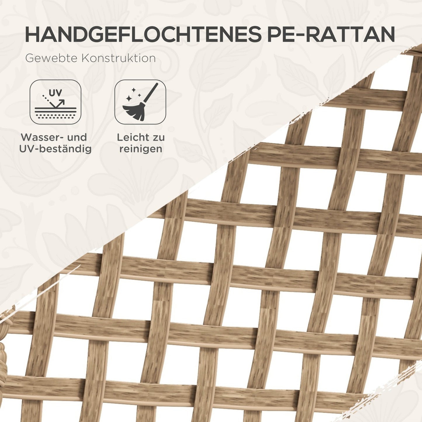 Garden furniture in rattan, 5 parts, with cushions
