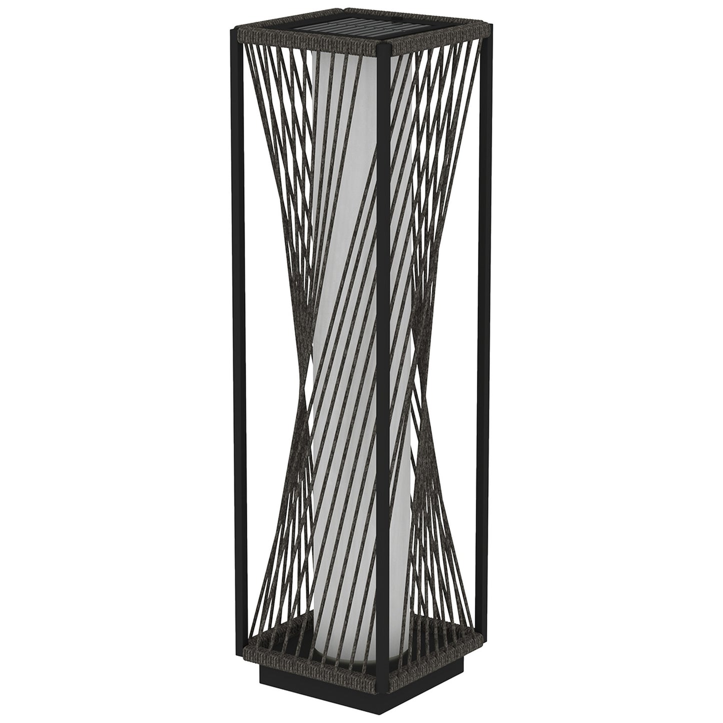 Rattan Solar Floor Lamp, Boho Style with light sensor, waterproof