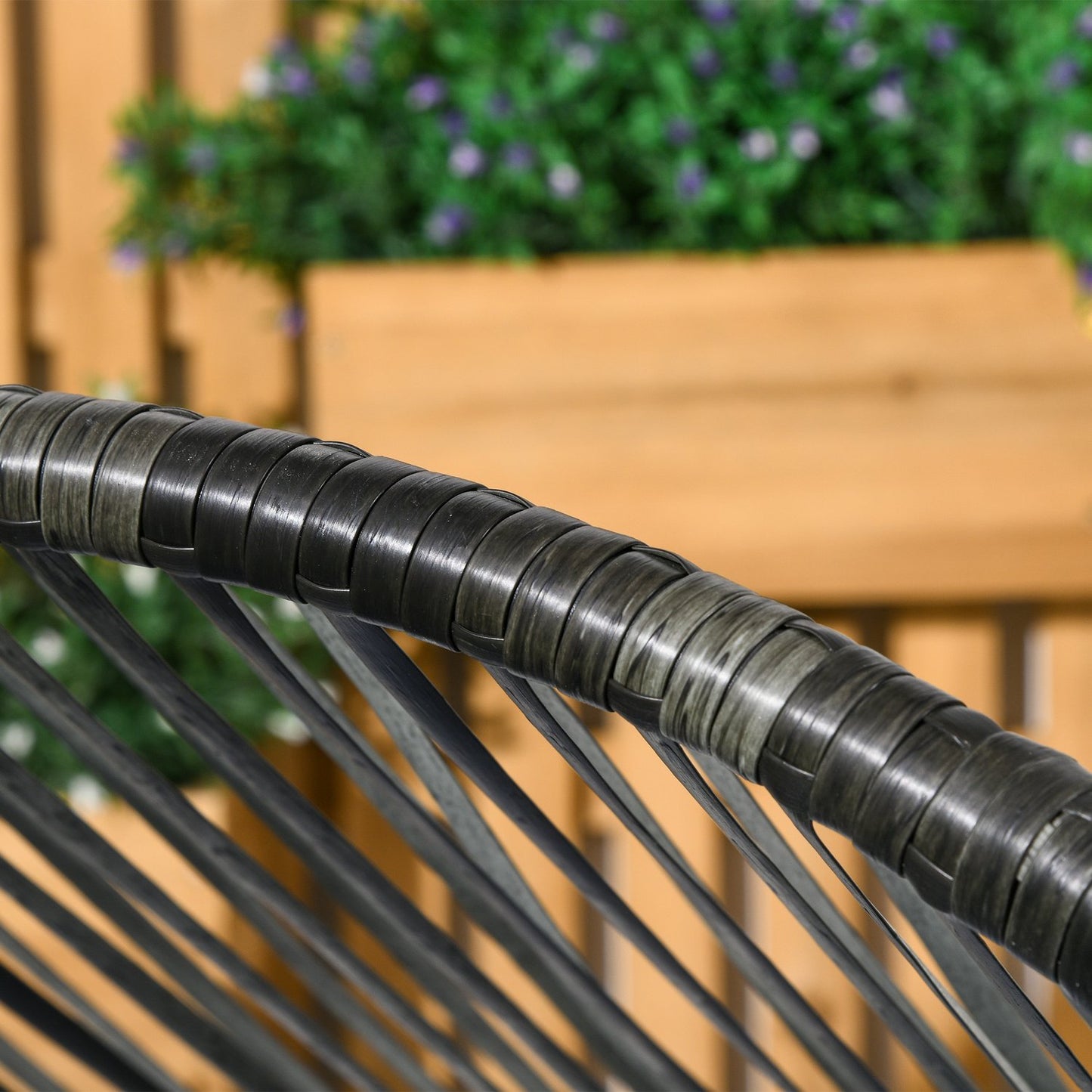 Gray Rattan Egg Chair with Cushion, 120 kg Capacity