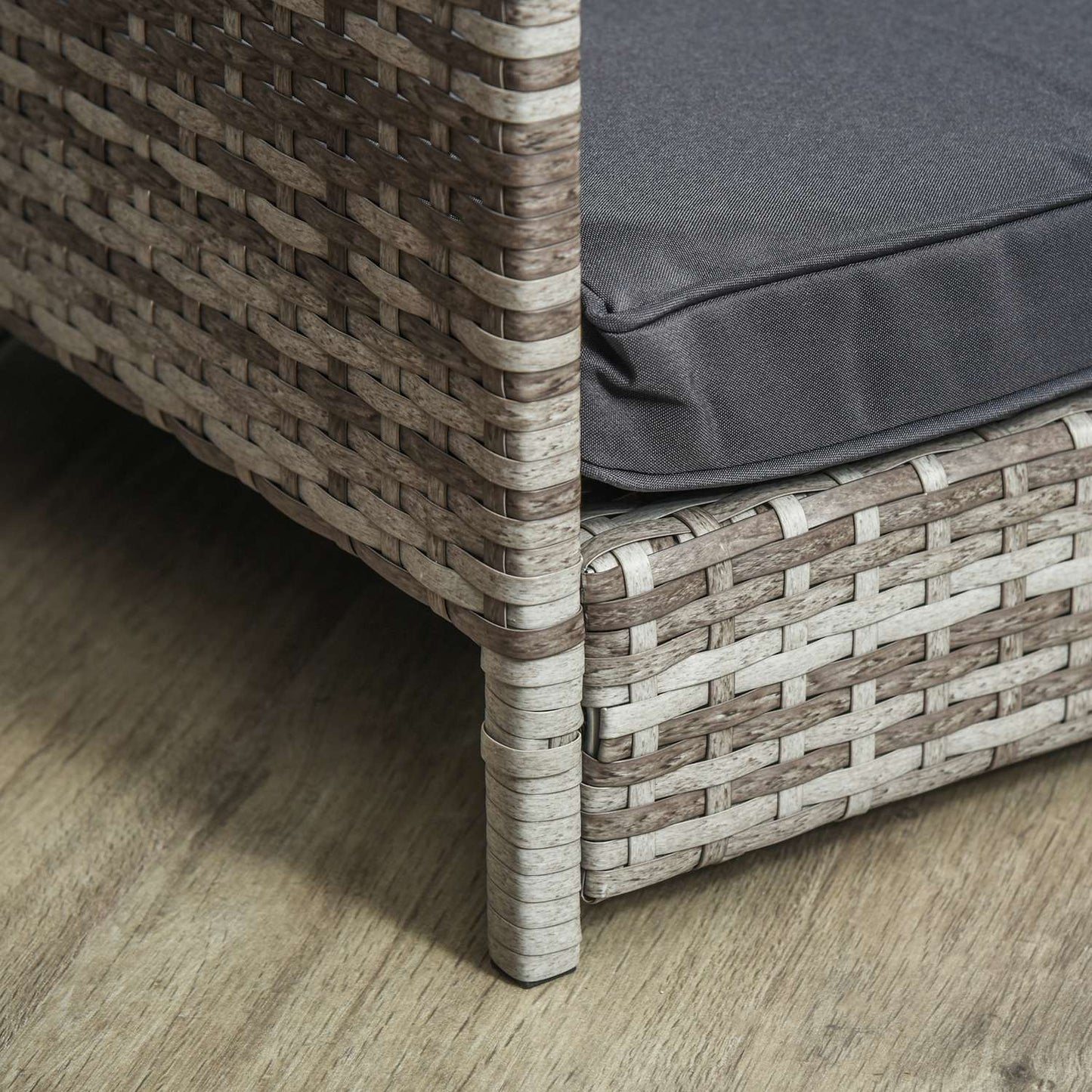 Outdoor rattan dog house with Cushion - Grey, 69 x 98 x 70 cm