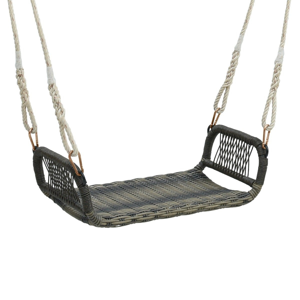 Rattan hanging chair with 2 hemp ropes Weatherproof hanging chair Can hold up to 180kg Swing seat