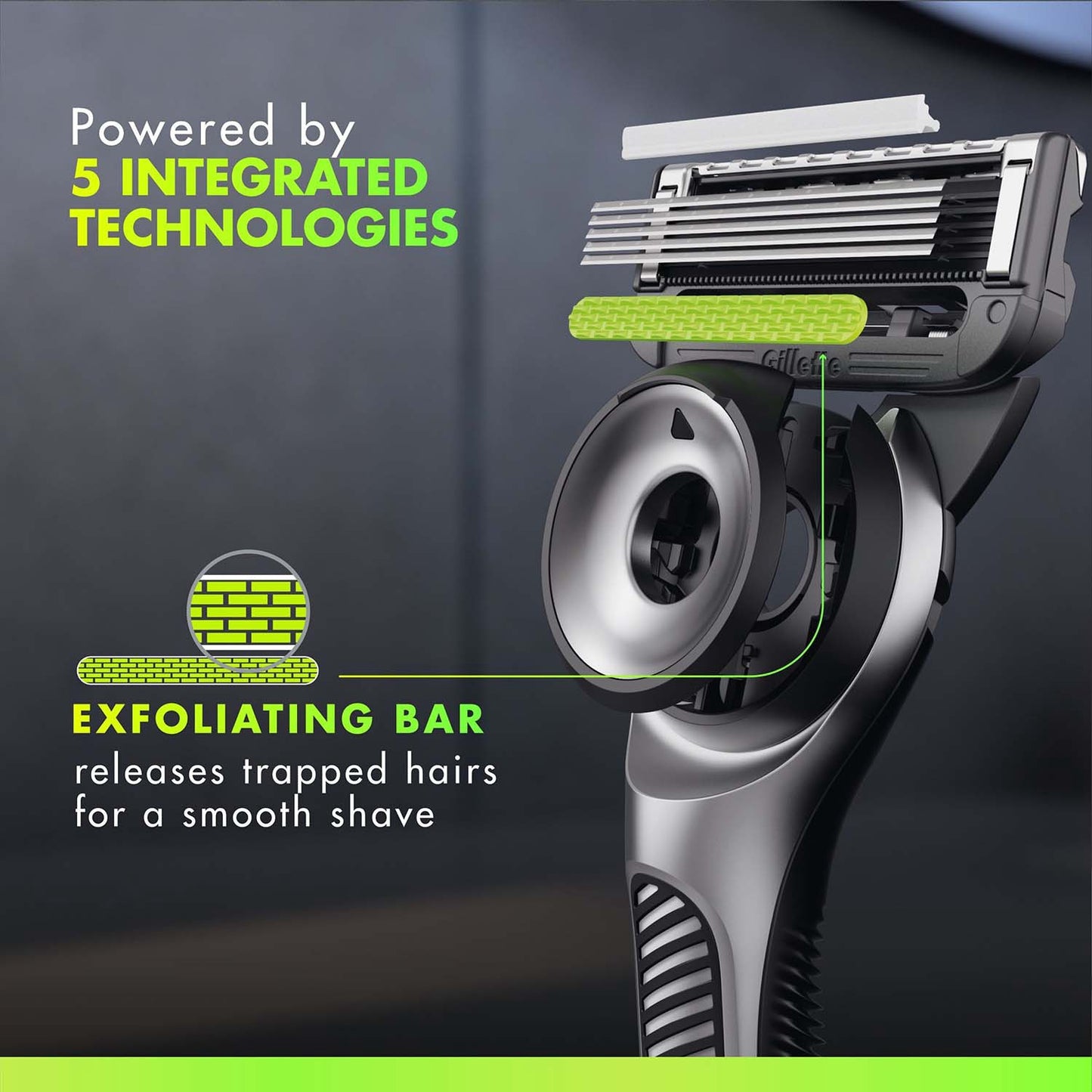 Razor With Exfoliating Bar, Magnetic Stand, 1 Razor Blade