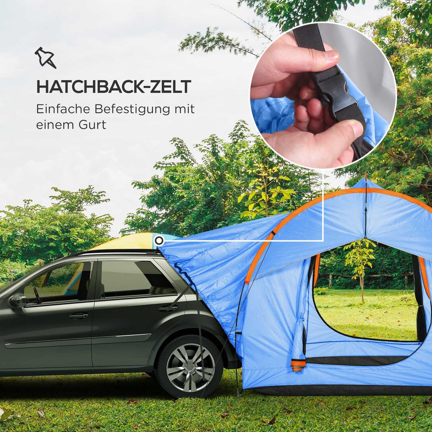 6-person Blue Dome tailgate tent, 3 doors for SUV/caravan