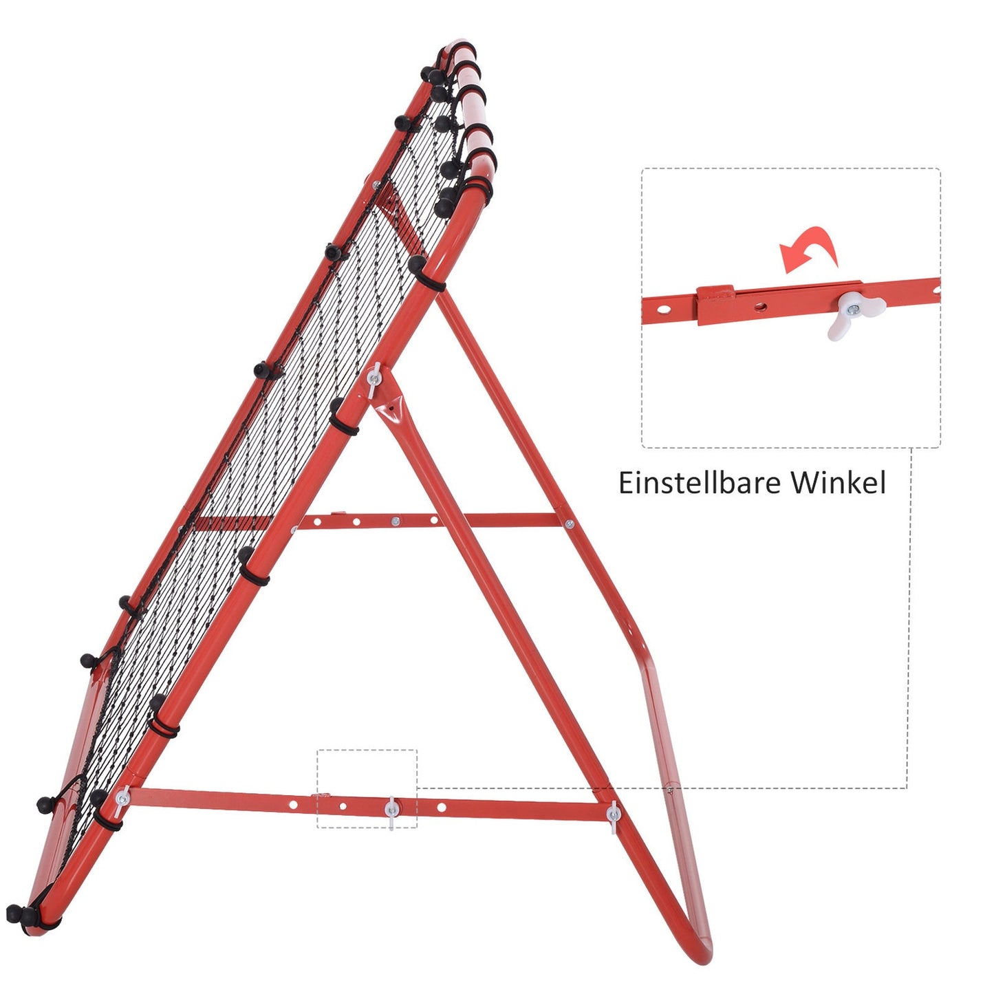 Adjustable Angle Soccer Rebounder Net - Red and Black