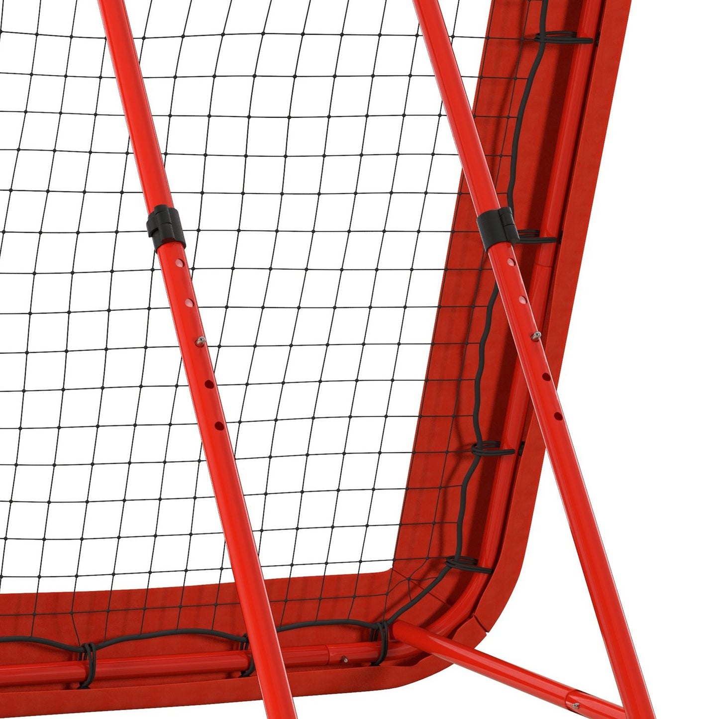 Adjustable sports rebounder - foldable; Protective edge, red
