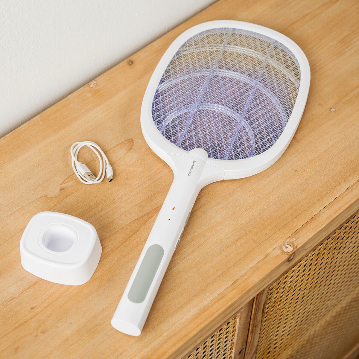 Rechargeable Insect Racket with UV Light, 3000V, USB-C