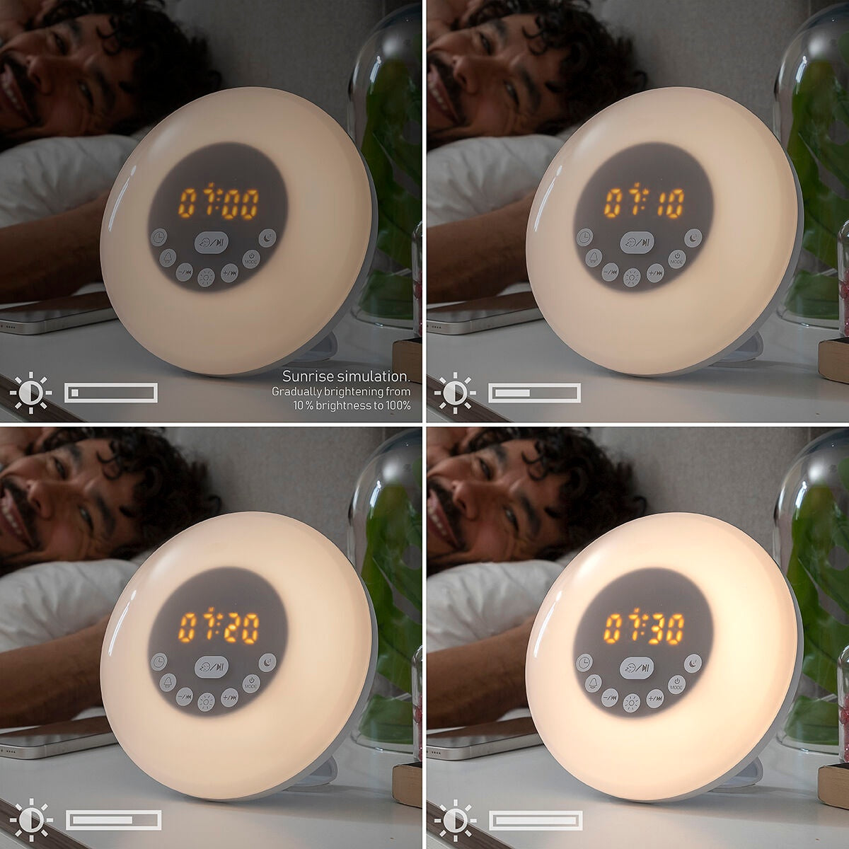 Rechargeable Sunrise Alarm Clock with Speaker Sunrilk InnovaGoods