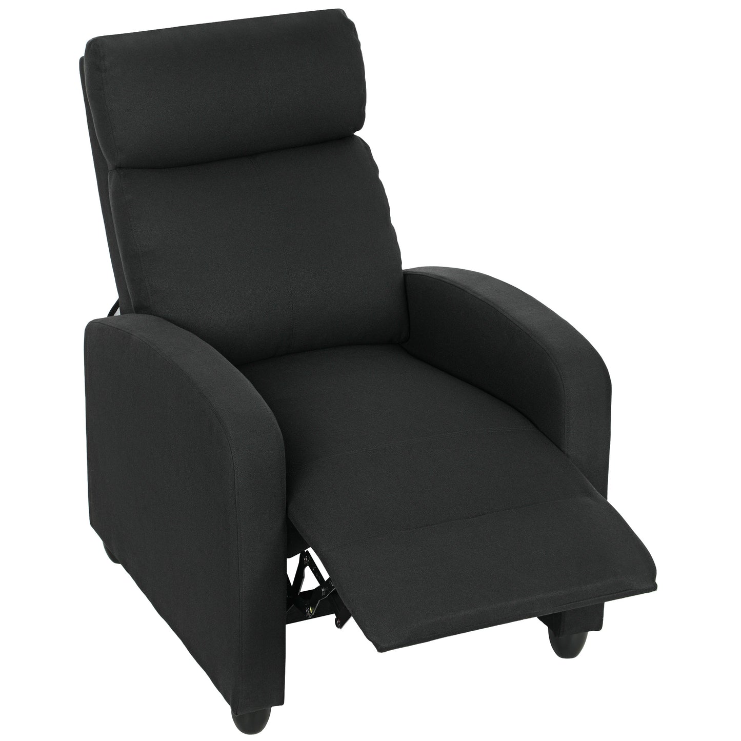 Recliner Chair, Adjustable 135°, Linen-Polyester, Black