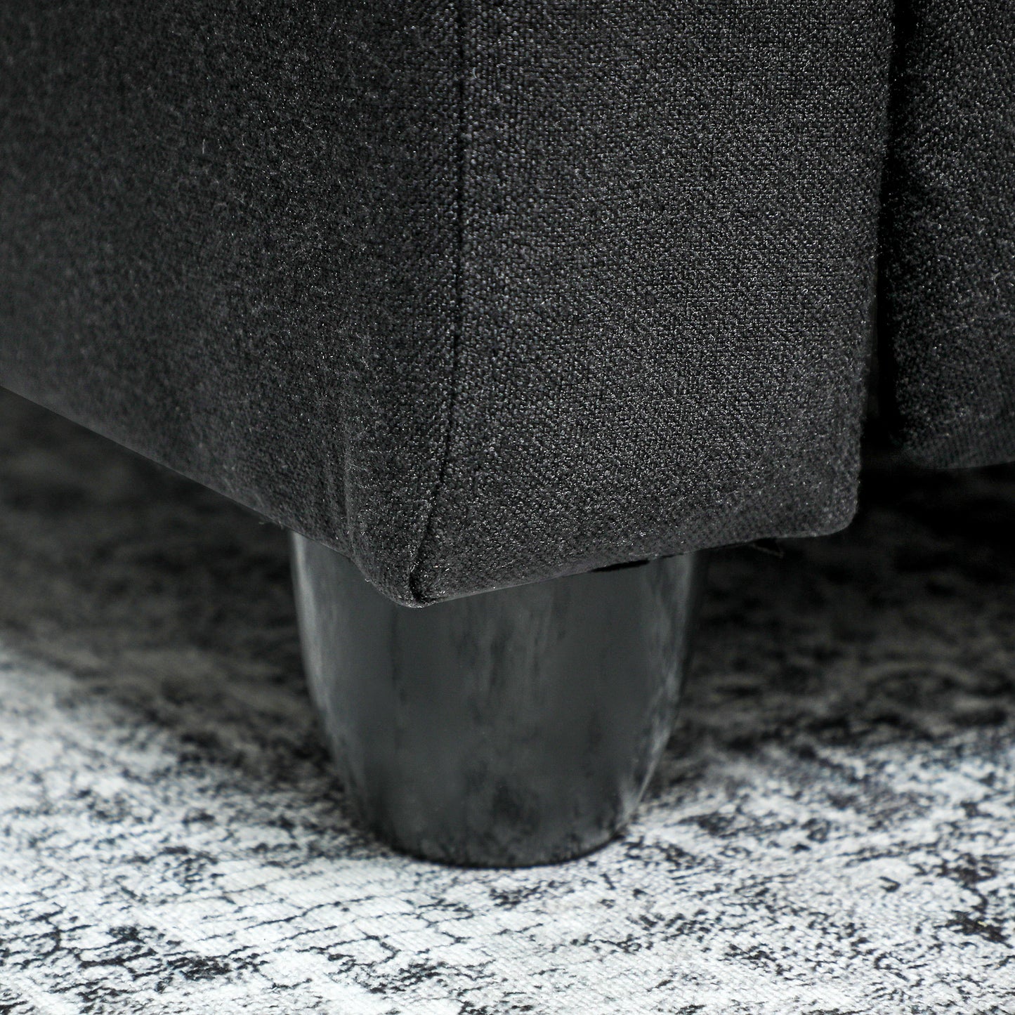 Recliner Chair, Adjustable 135°, Linen-Polyester, Black