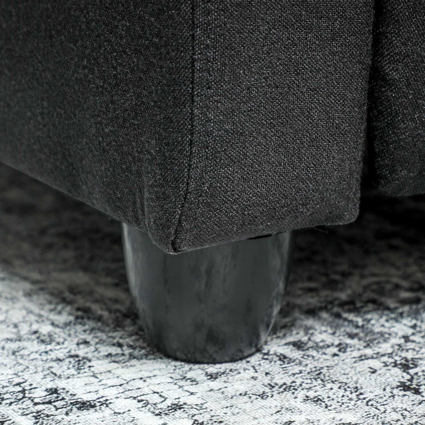 Recliner Chair, Adjustable 135°, Linen-Polyester, Black