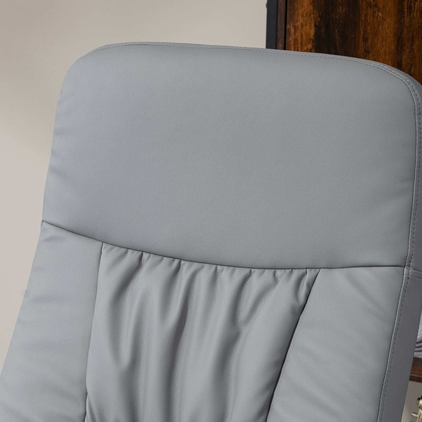Recliner Chair Set with Ottoman, Adjustable, Light Grey