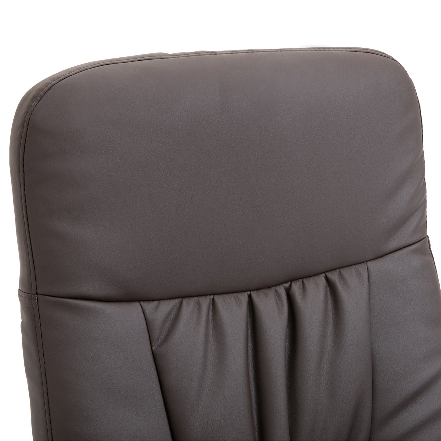 Recliner Chair and Ottoman Set, Faux Leather, Brown