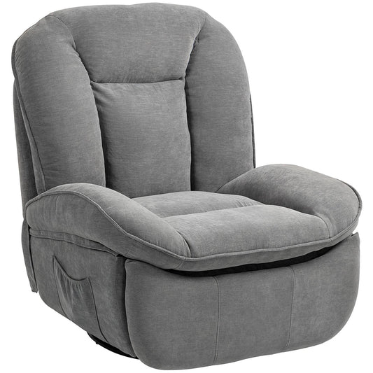 Recliner Chair with Swivel, Rocking, Footrest, Dark Grey