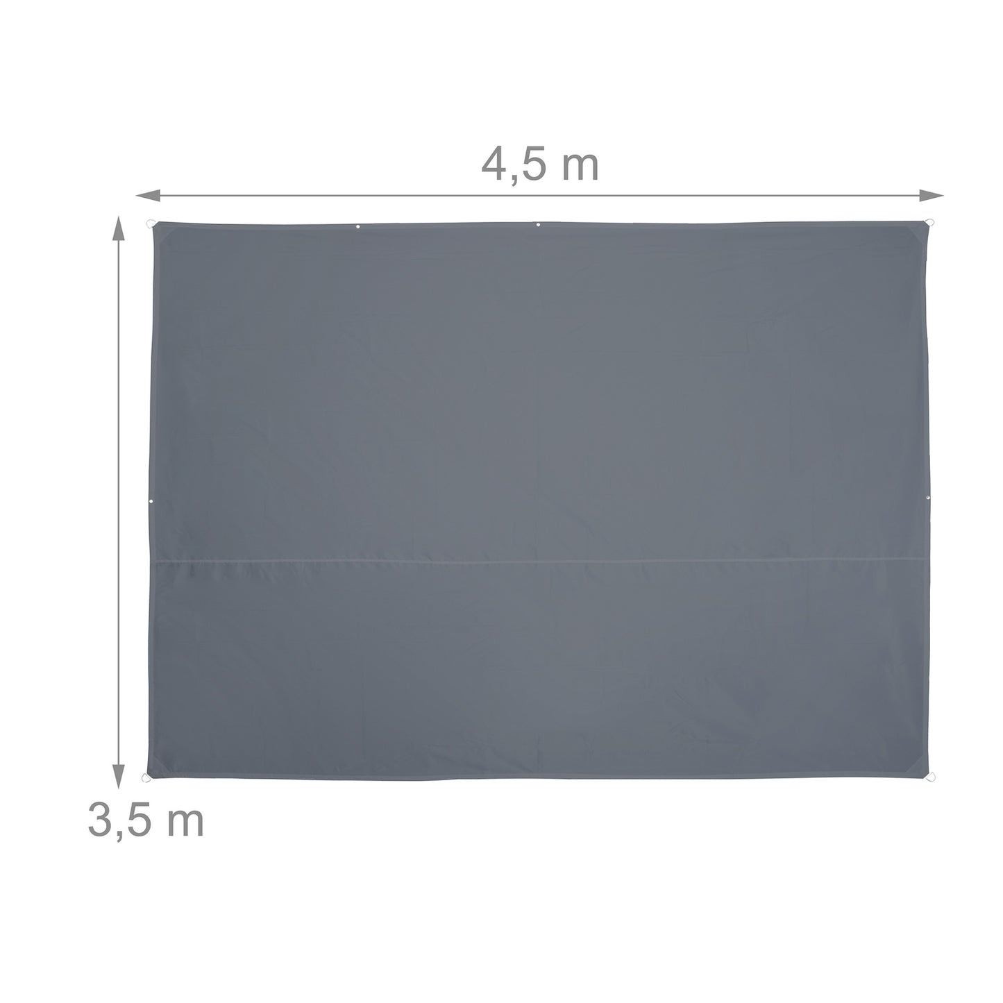 Rectangular Grey Shade Sail, UV Protection, Water-Repellent
