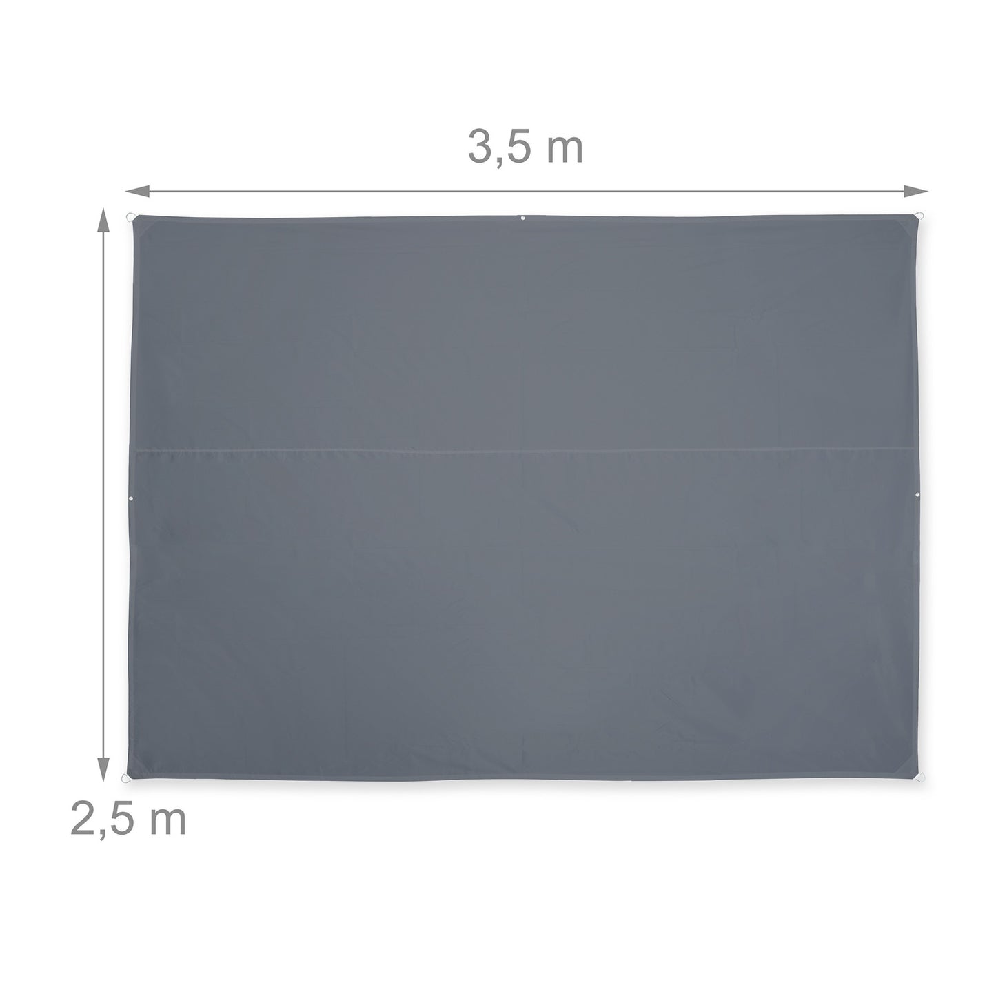 Rectangular Grey Shade Sail, UV Protection, Water-Repellent
