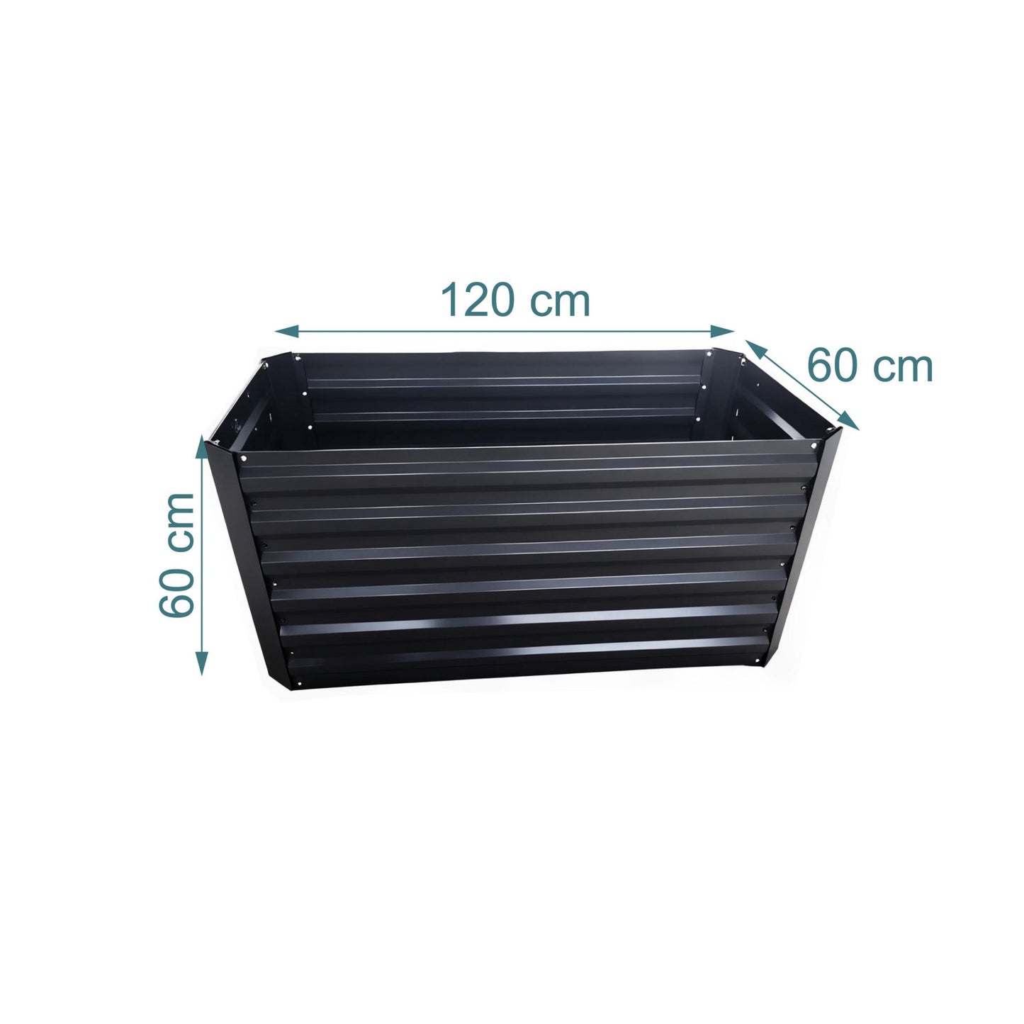 Rectangular Metal Planter – Raised Garden Bed, Galvanized