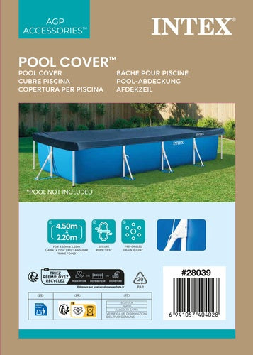 Rectangular Pool Cover 450x220 cm with Drain Holes