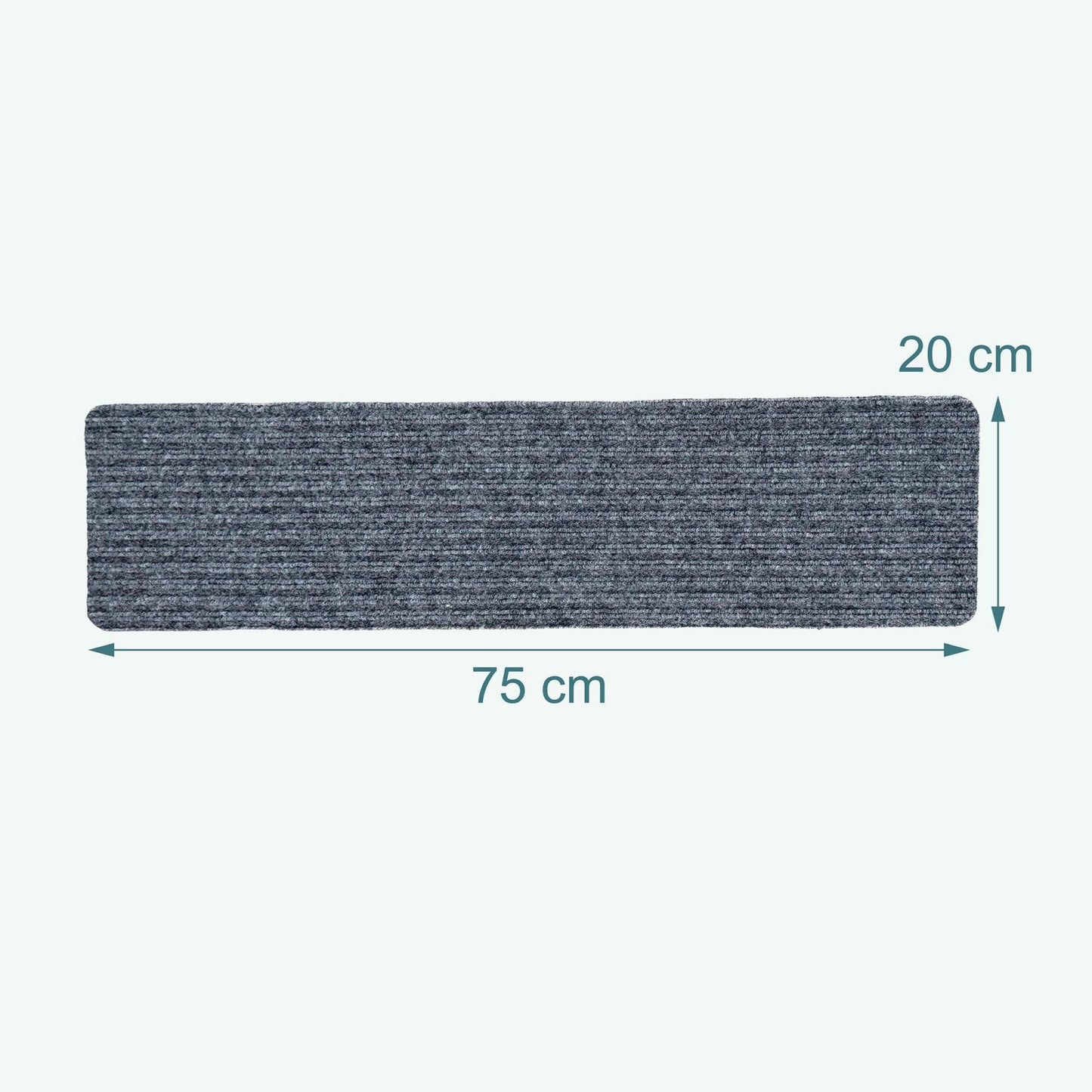 Rectangular Stair Mats, 16pc, 75x20cm, Self-Adhesive