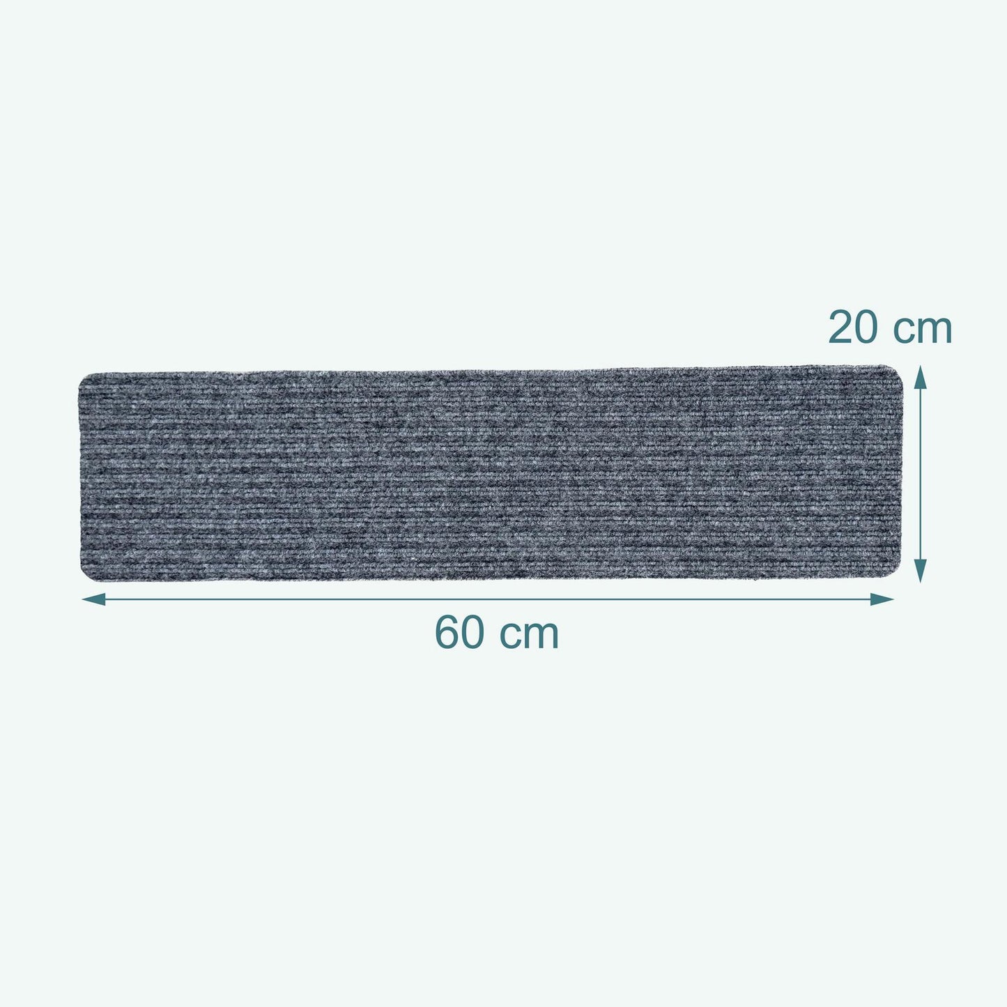 Rectangular Stair Mats, 16pcs, 65×20 cm, Non-Slip