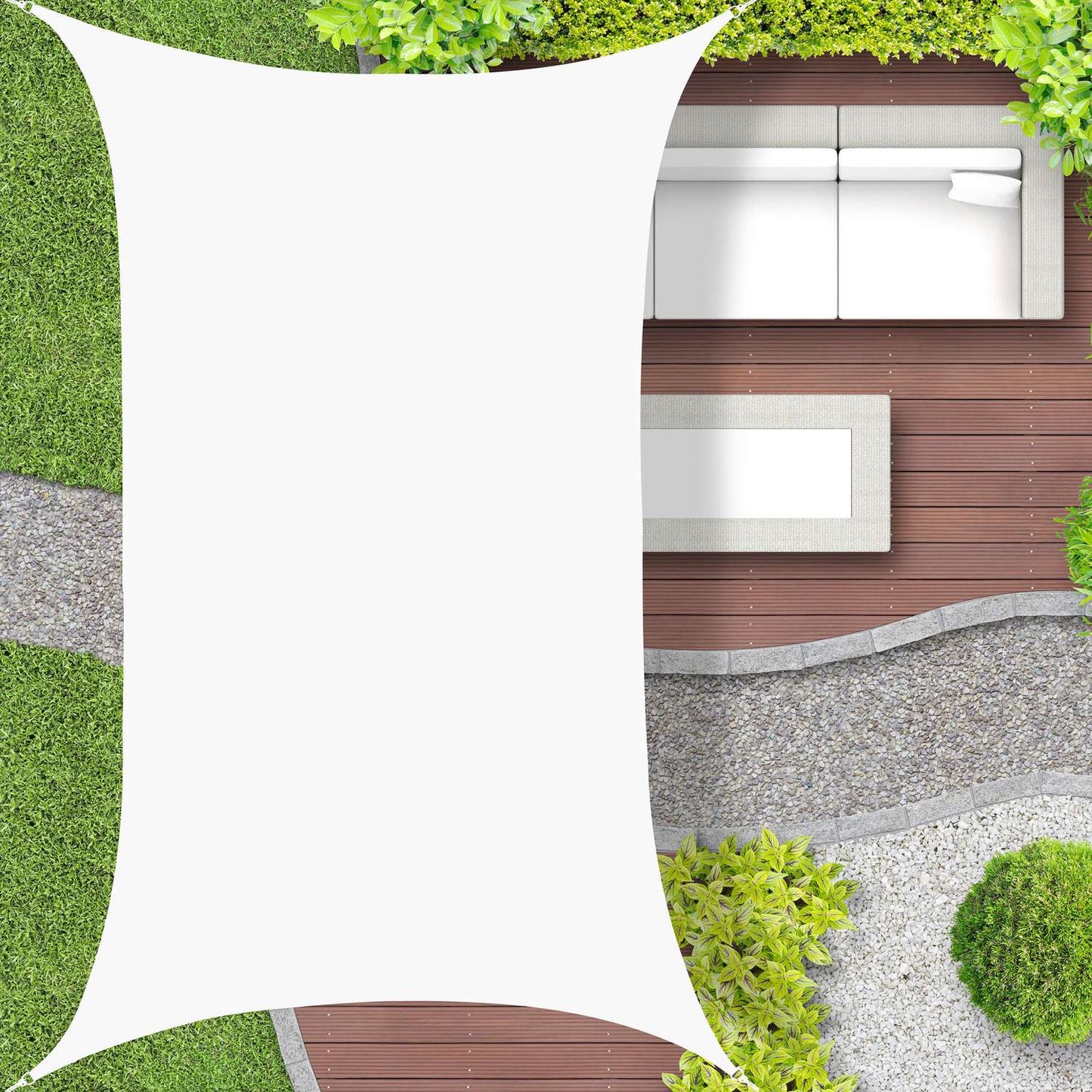 Rectangular awning in polyester