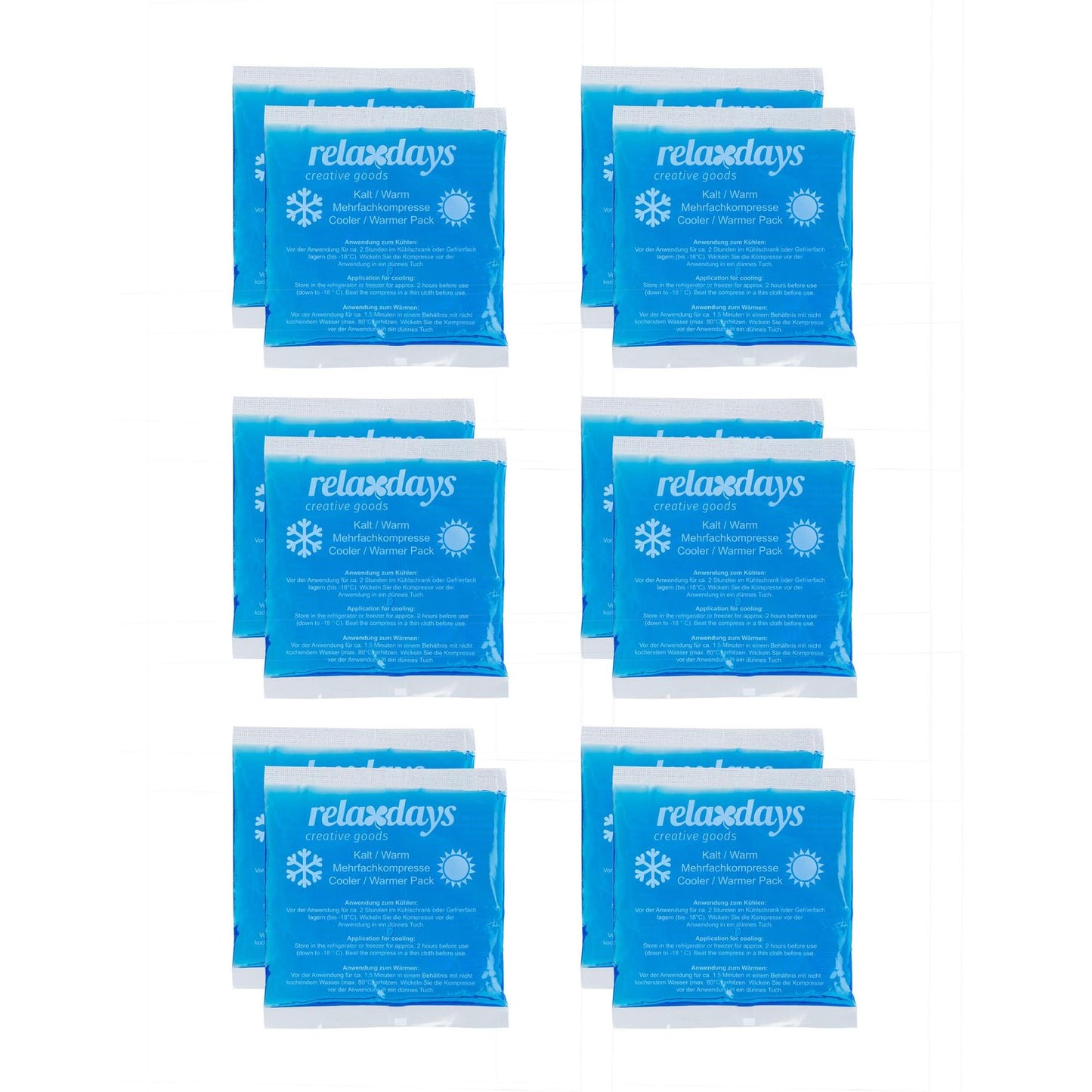 Rectangular cooling lamps in a set of 12