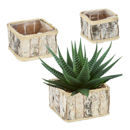 Rectangular flower pot - set of 3