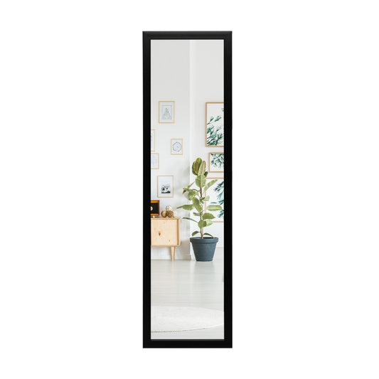 Rectangular full-length mirror with hanging hook for door 33x119cm black