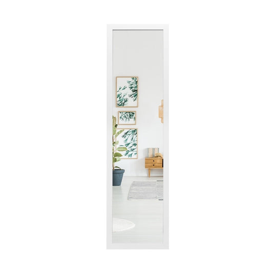 Rectangular full-length mirror with hanging hook for door 33x119cm white