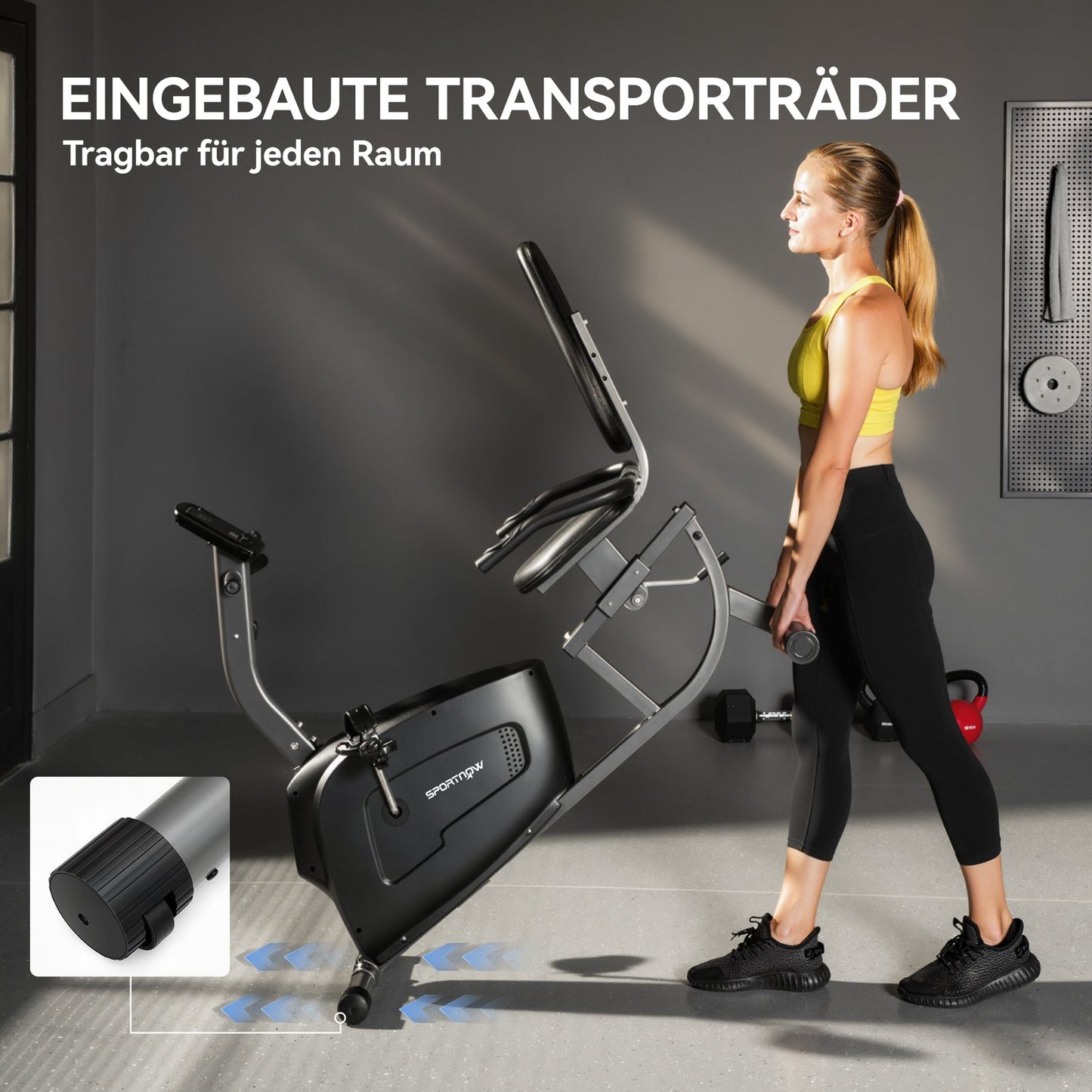 Recumbent Exercise Bike, Magnetic, 8 Resistance Levels, LCD
