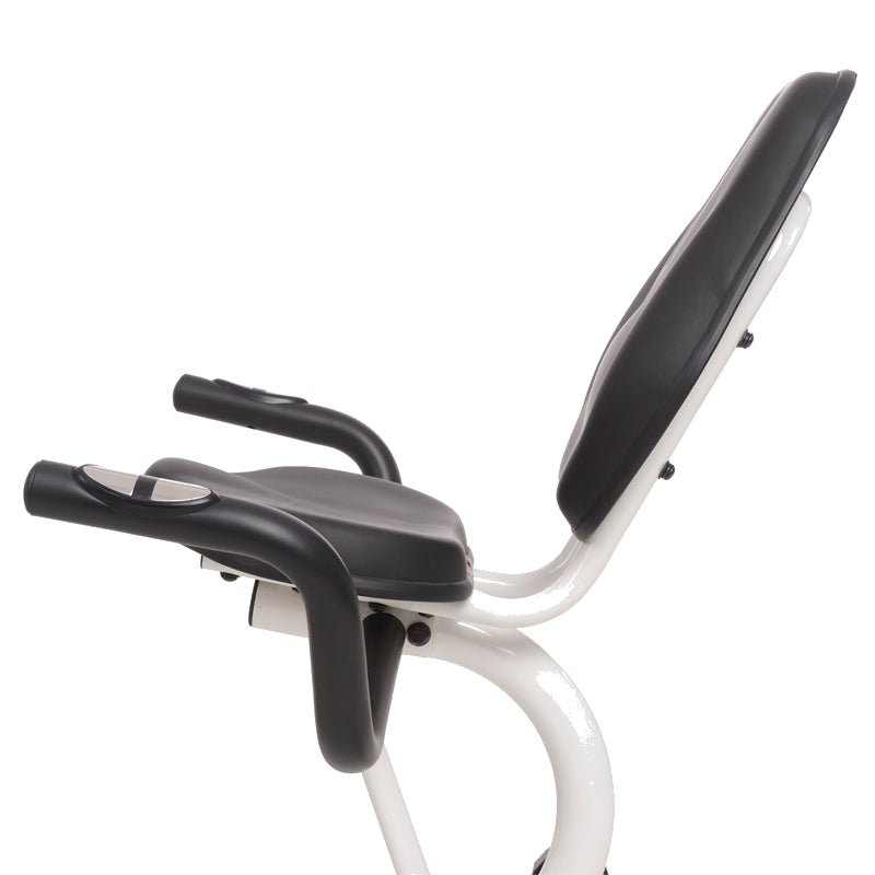 Recumbent Magnetic Exercise Bike, White/Green