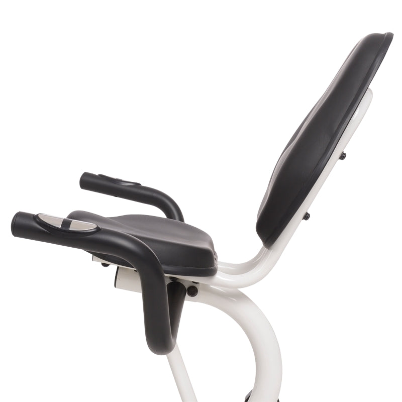 Recumbent Magnetic Exercise Bike, White/Green