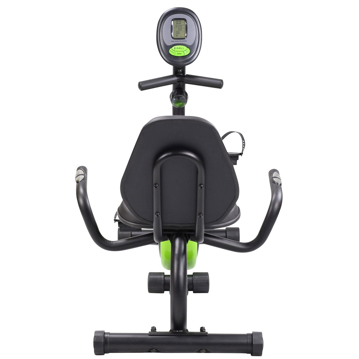 Recumbent Magnetic Stationary Bike, Black/Green