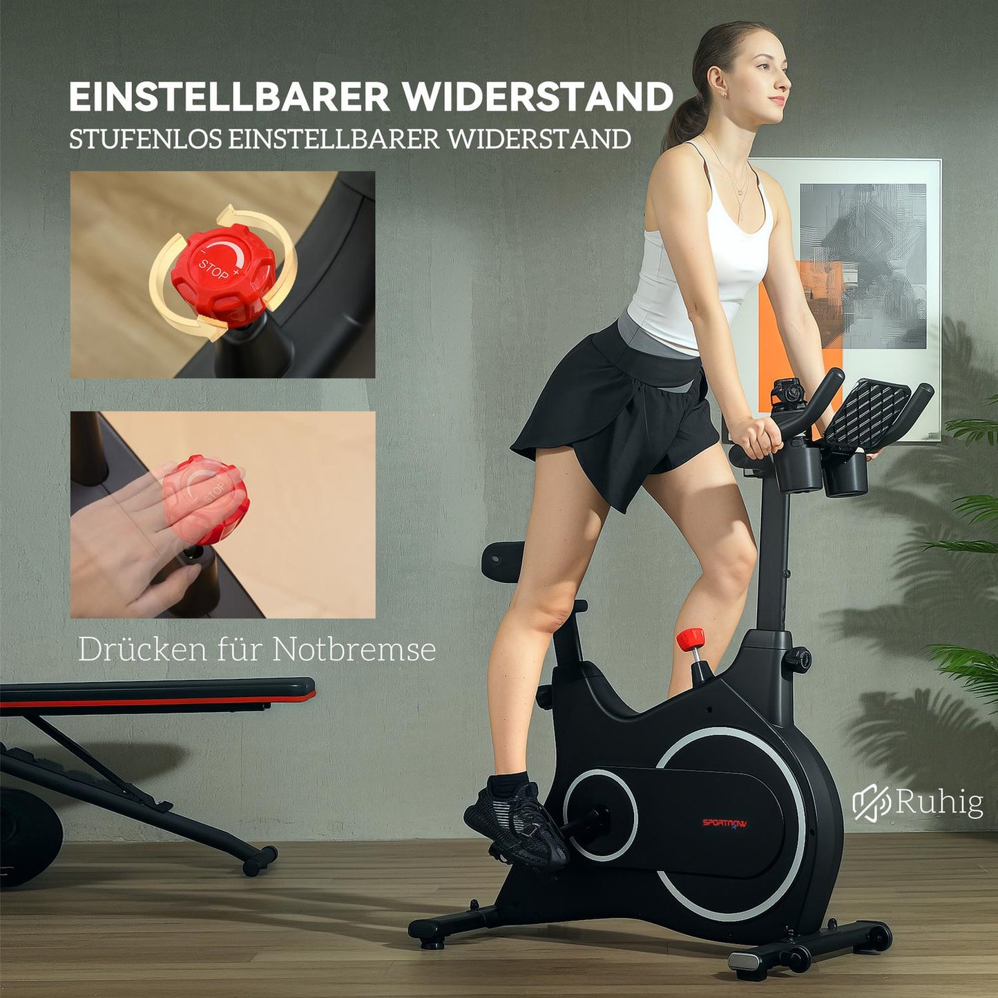 Magnetic resistance recumbent exercise bike with LCD and holder