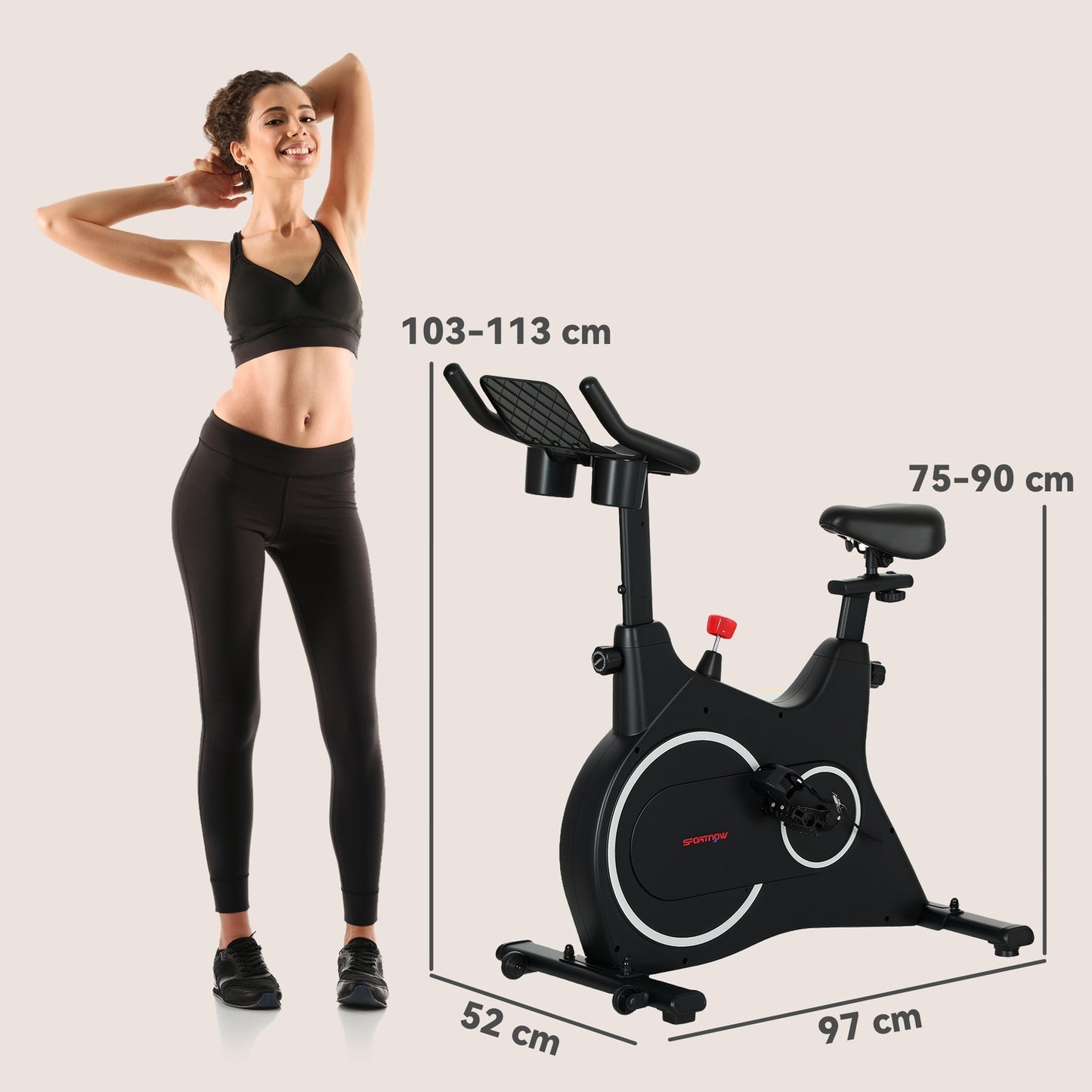 Magnetic resistance recumbent exercise bike with LCD and holder