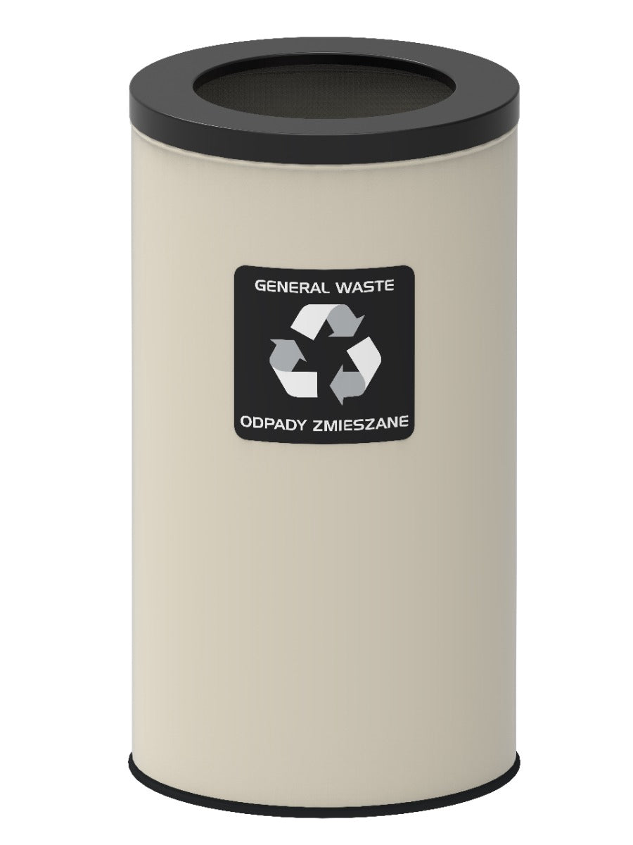 Recycling Bin 75L, White Steel – Eco-Friendly Waste Separation