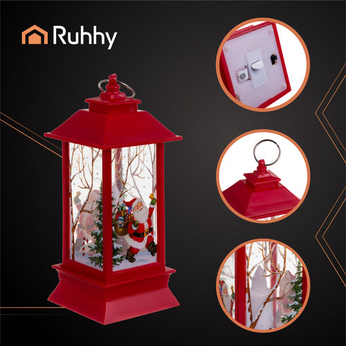 Red LED Christmas Lantern, Battery-Operated, 12.5cm