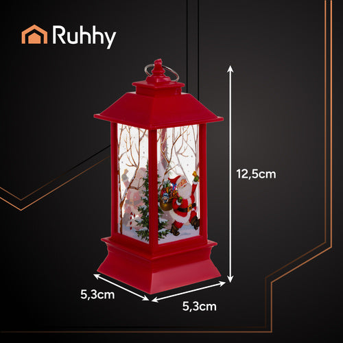 Red LED Christmas Lantern, Battery-Operated, 12.5cm